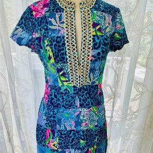 NWT Lilly Pulitzer Adrena Shift in Pop Up Lilly Party Patchwork.